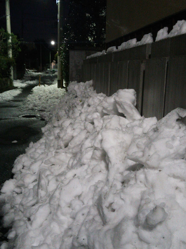 郊外の積雪